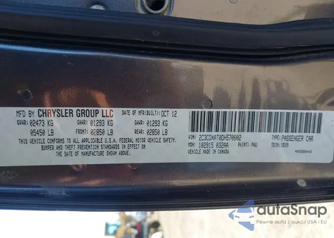 2013 Dodge Charger Police z USA, uszkodzony, nr VIN 2C3CDXAT0DH570802